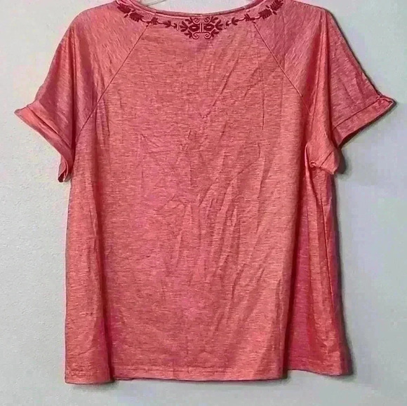 NWT NoraCora Women's cold shoulder short sleeve button front blouse size L - Picture 4 of 8